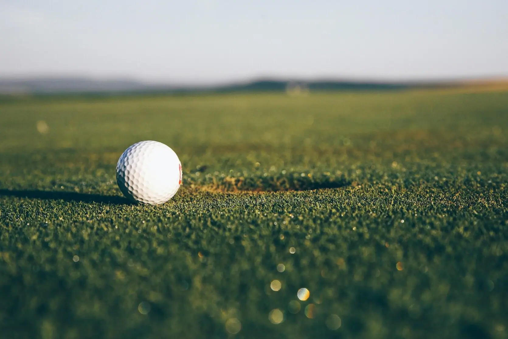 Golfbal op het gras