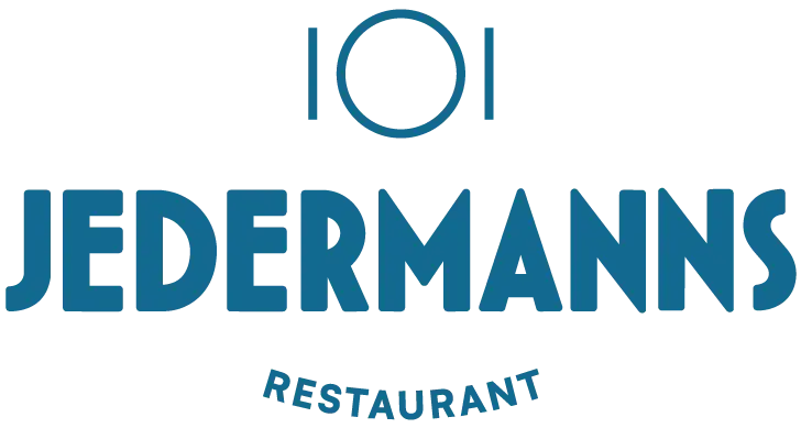 Het logo van het restaurant 'Jedermanns'