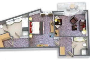 Plattegrond Plattegrond van een suite.