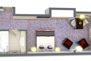 Plattegrond Plattegrond van een hotelkamer